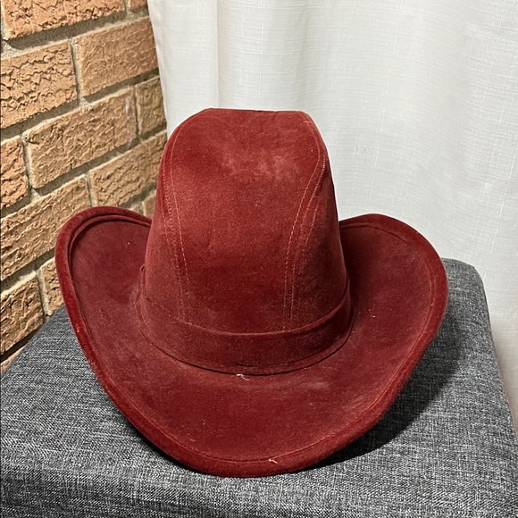 Vintage Velvet cowgirl hat - burgundy / Garnet / maroon - Picture 2 of 7